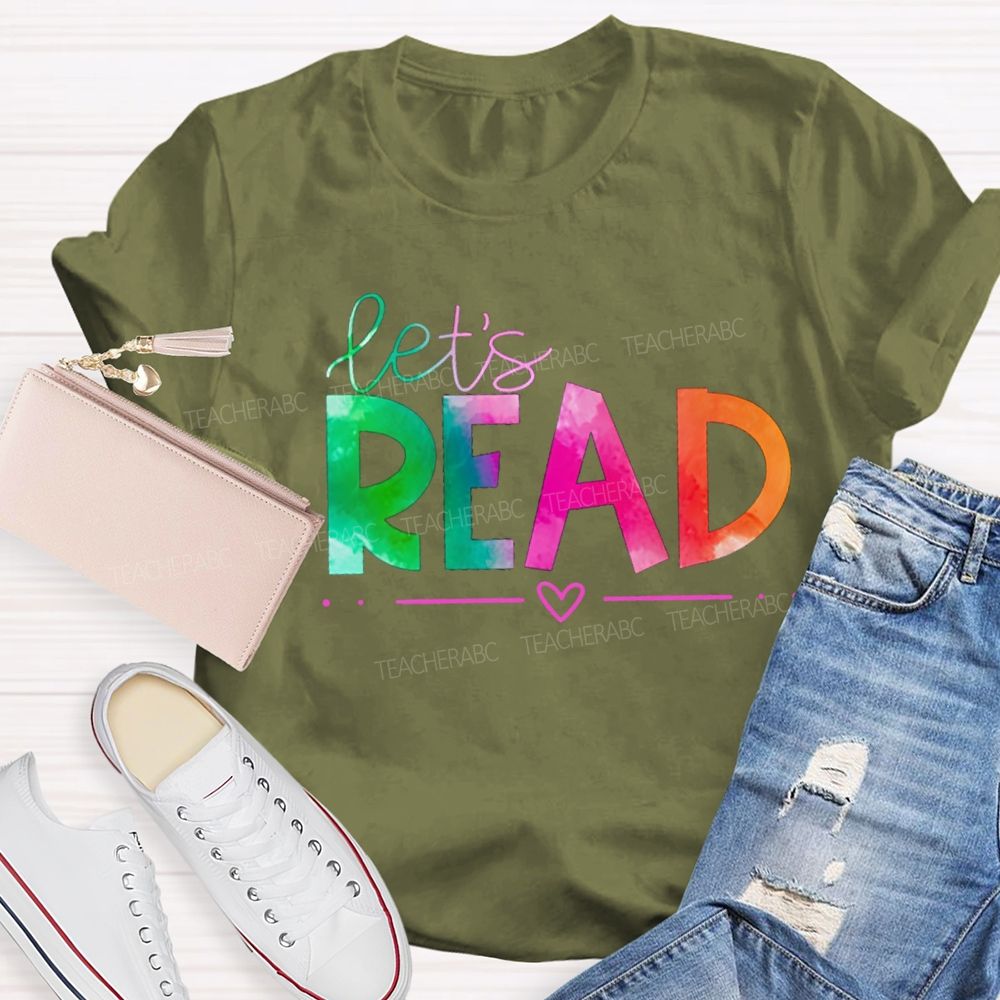 Let'S Read Gradient Text T-Shirt