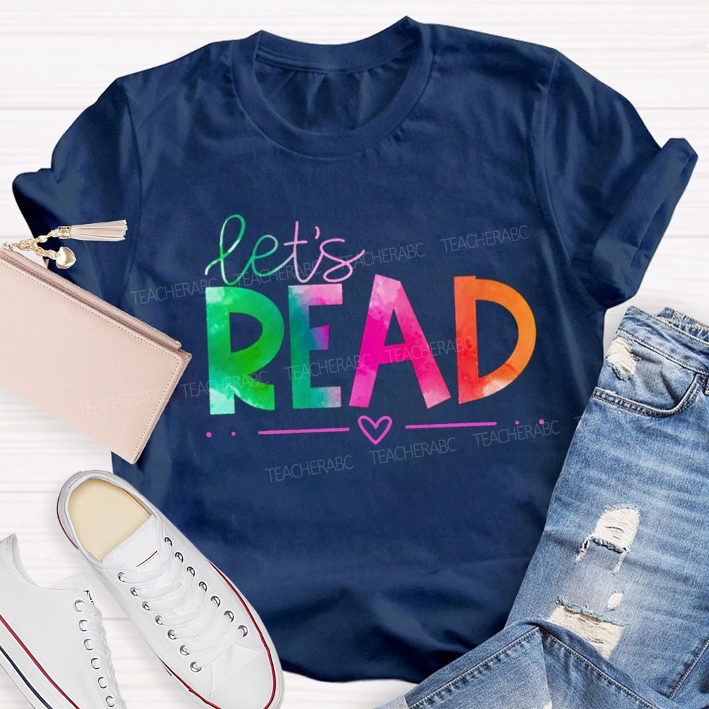 Let'S Read Gradient Text T-Shirt