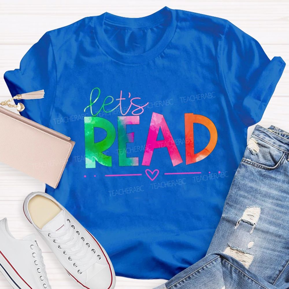 Let'S Read Gradient Text T-Shirt