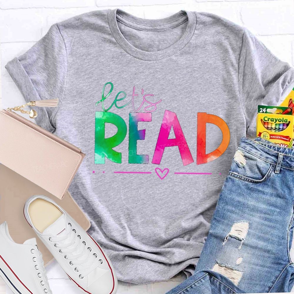 Let'S Read Gradient Text T-Shirt
