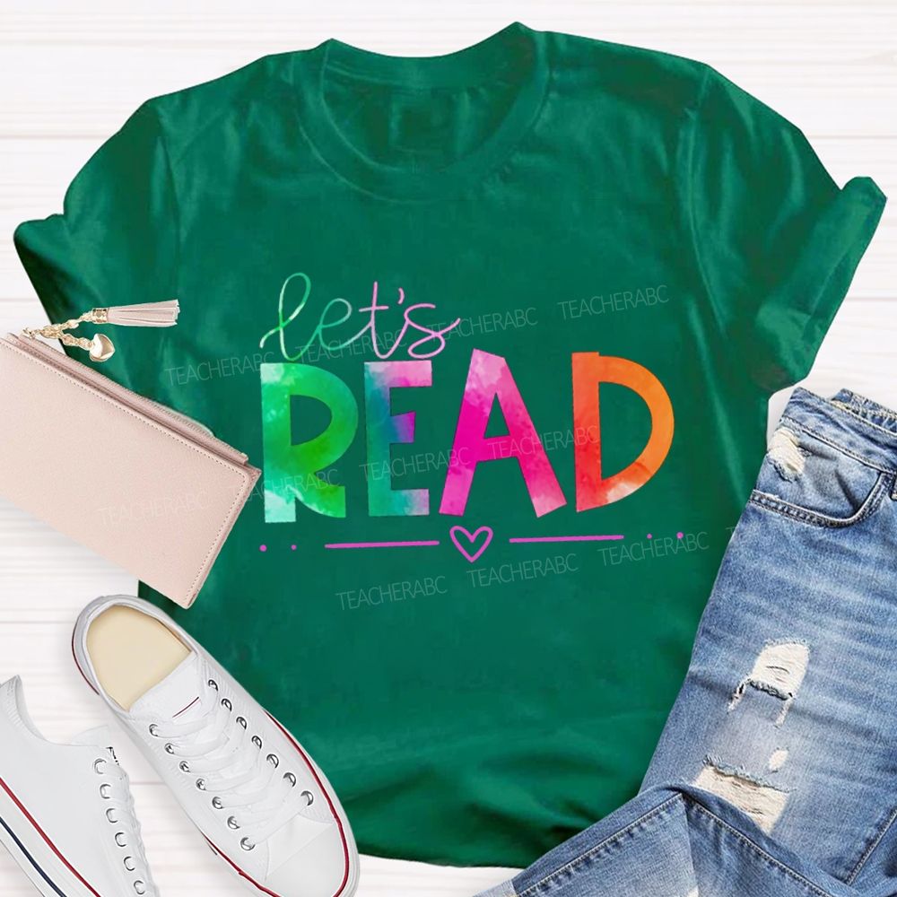 Let'S Read Gradient Text T-Shirt