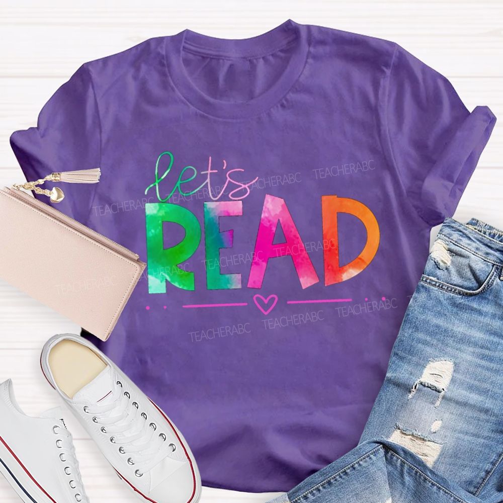 Let'S Read Gradient Text T-Shirt