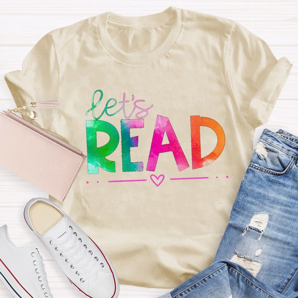Let'S Read Gradient Text T-Shirt