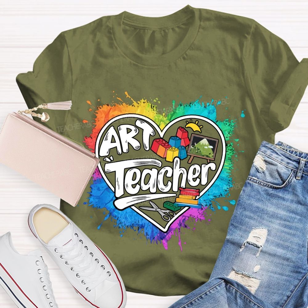 Art Teacher Teach With Heart T-Shirt