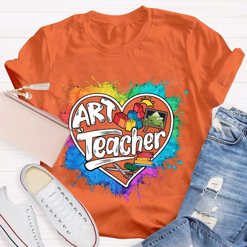 Art Teacher Teach With Heart T-Shirt