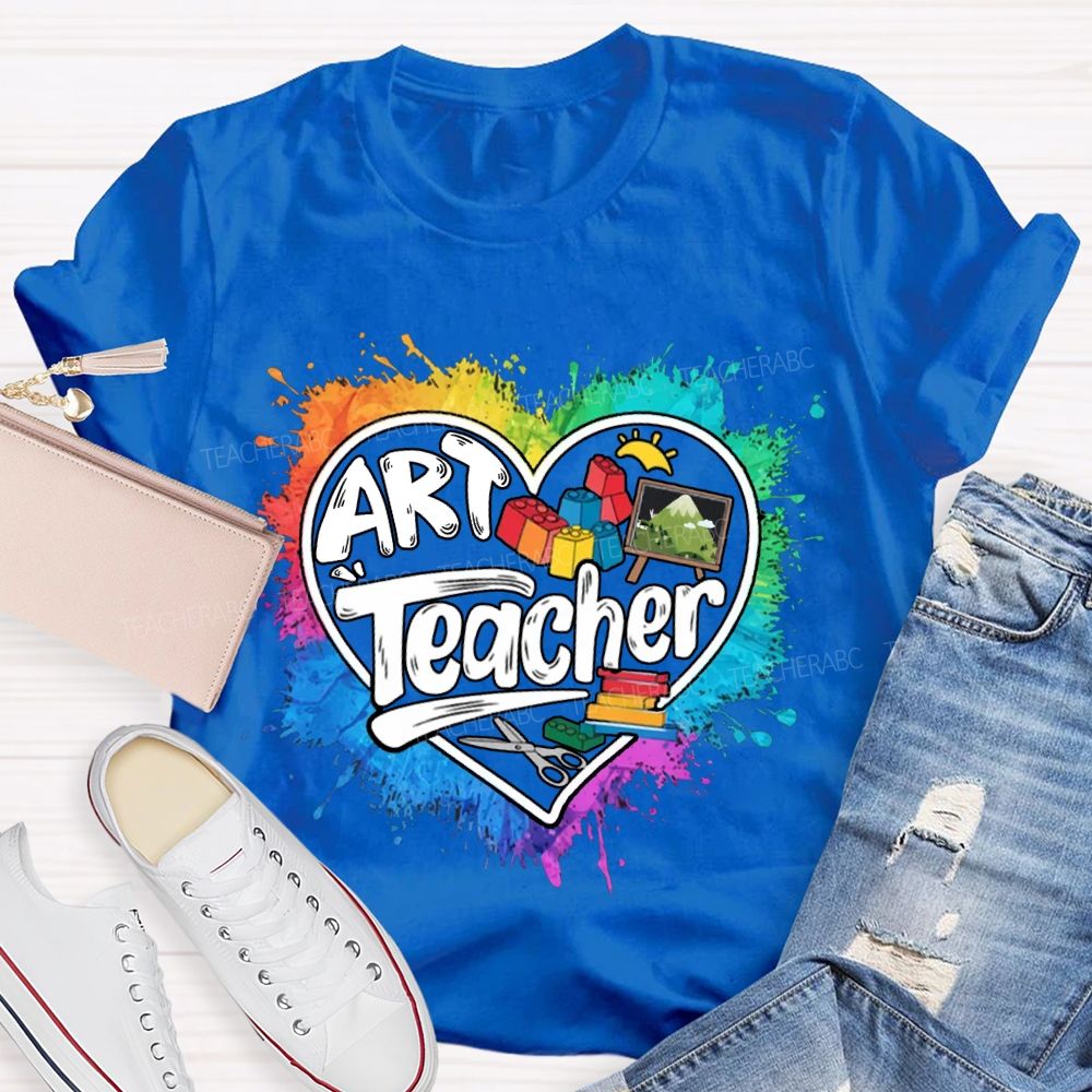 Art Teacher Teach With Heart T-Shirt