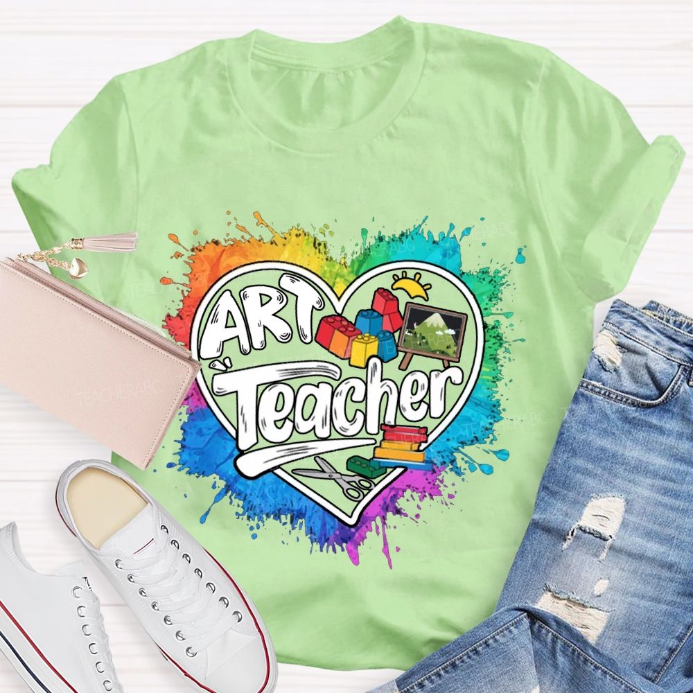 Art Teacher Teach With Heart T-Shirt