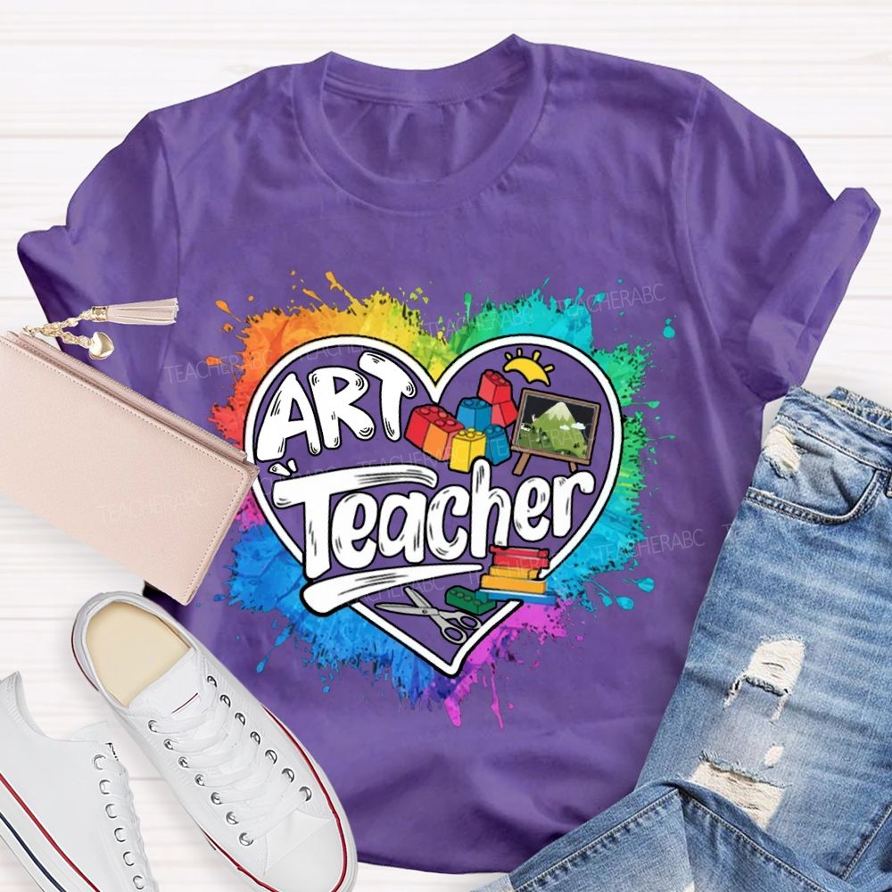 Art Teacher Teach With Heart T-Shirt