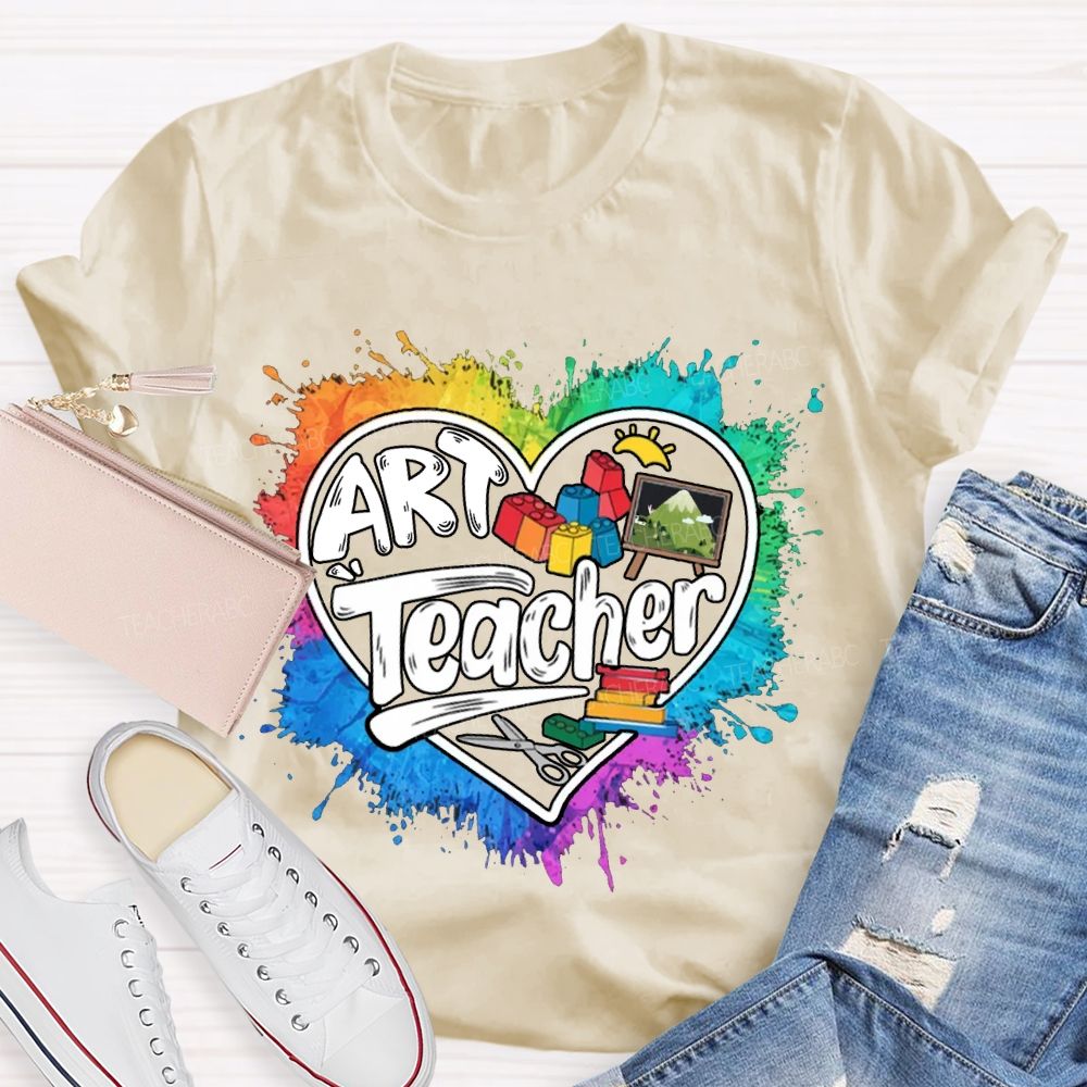Art Teacher Teach With Heart T-Shirt