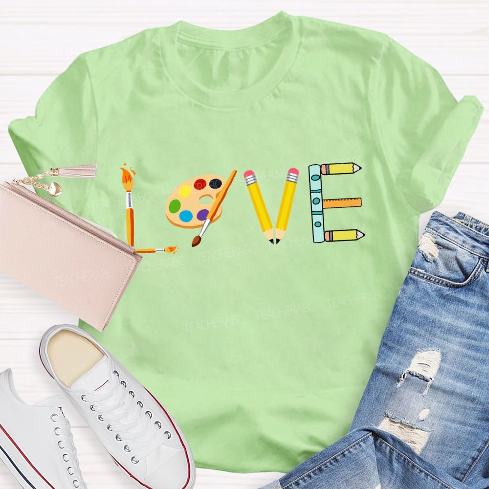 Love Art Palette And Pencil T-Shirt