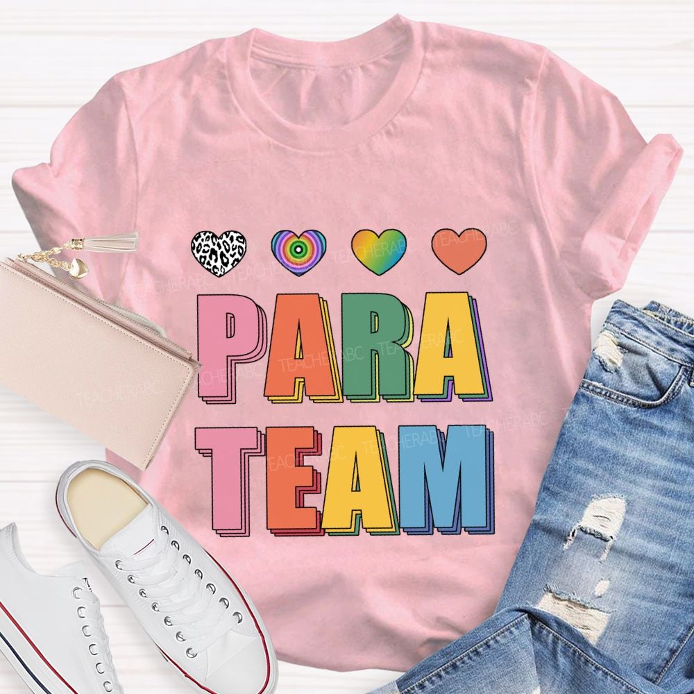 Para Team Colorful Heart T-Shirt