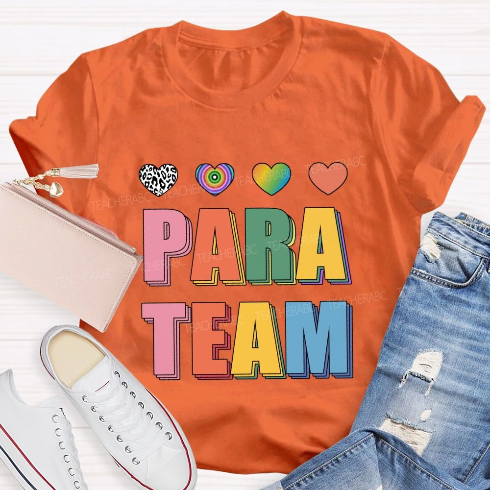 Para Team Colorful Heart T-Shirt