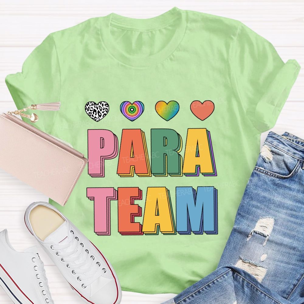Para Team Colorful Heart T-Shirt
