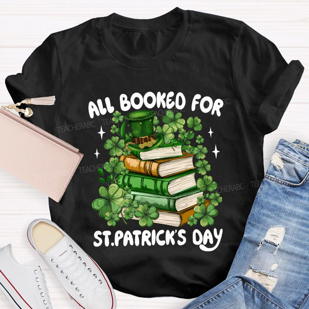 All For Books St.Patrick'S Day Magic Hat And Clover T-shirt