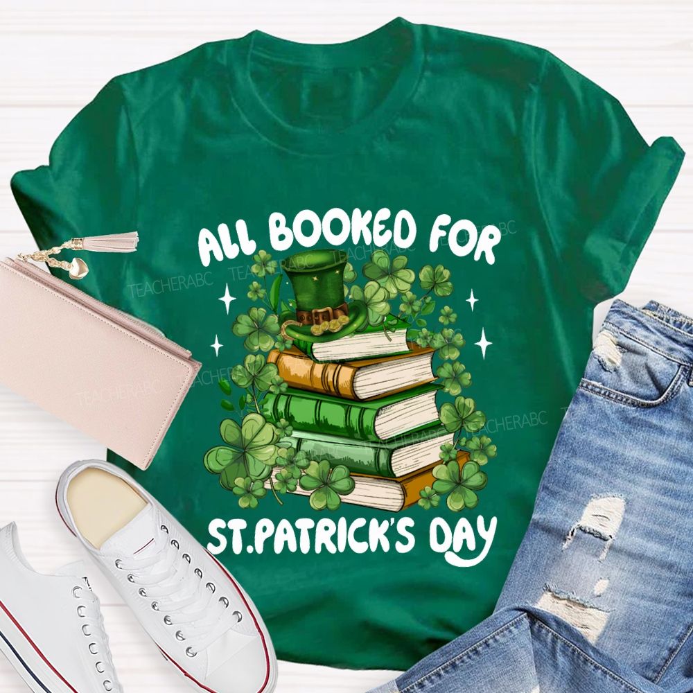 All For Books St.Patrick'S Day Magic Hat And Clover T-shirt