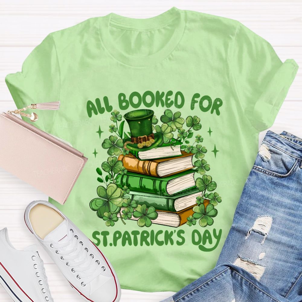 All For Books St.Patrick'S Day Magic Hat And Clover T-shirt