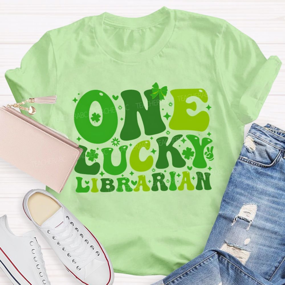 One Lucky Librarian Clover Saint Patrick'S Day T-shirt