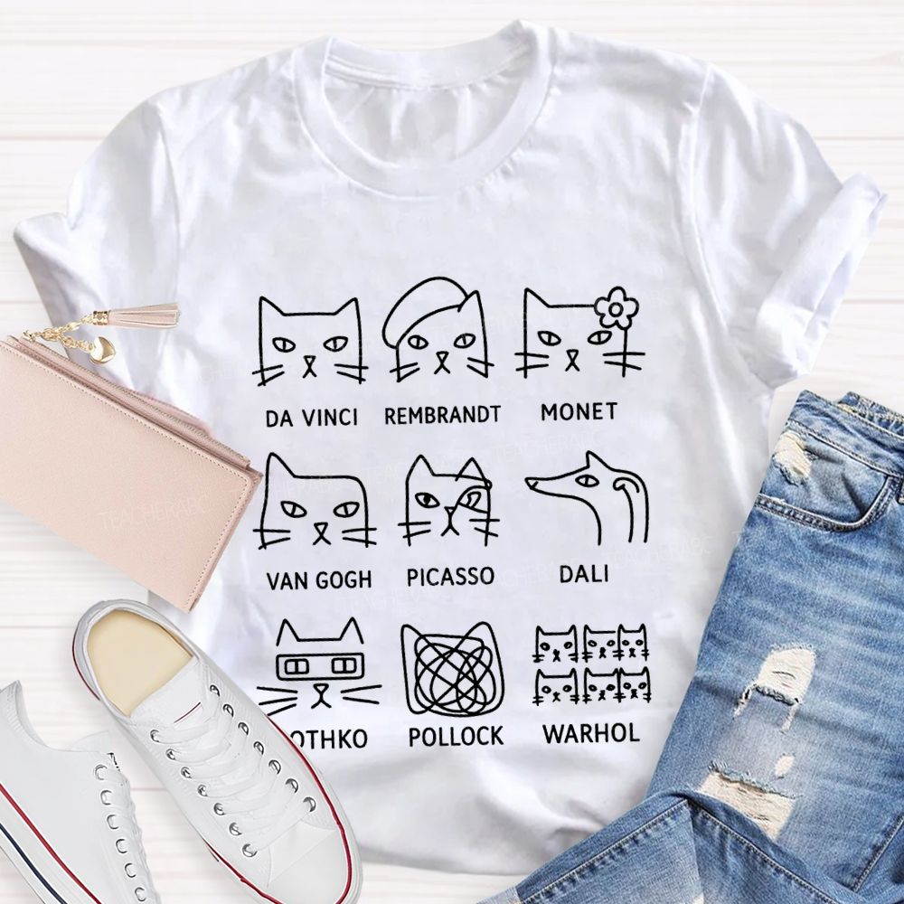 Artist Cat Teacher T-shirt