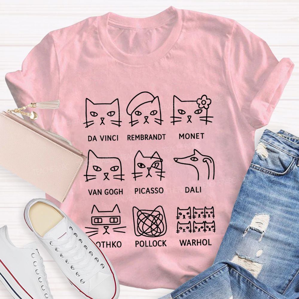 Artist Cat Teacher T-shirt