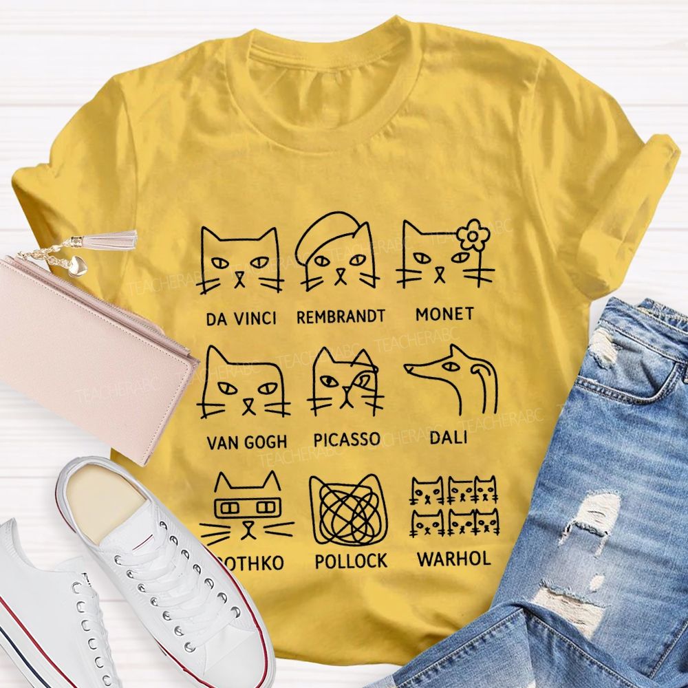 Artist Cat Teacher T-shirt