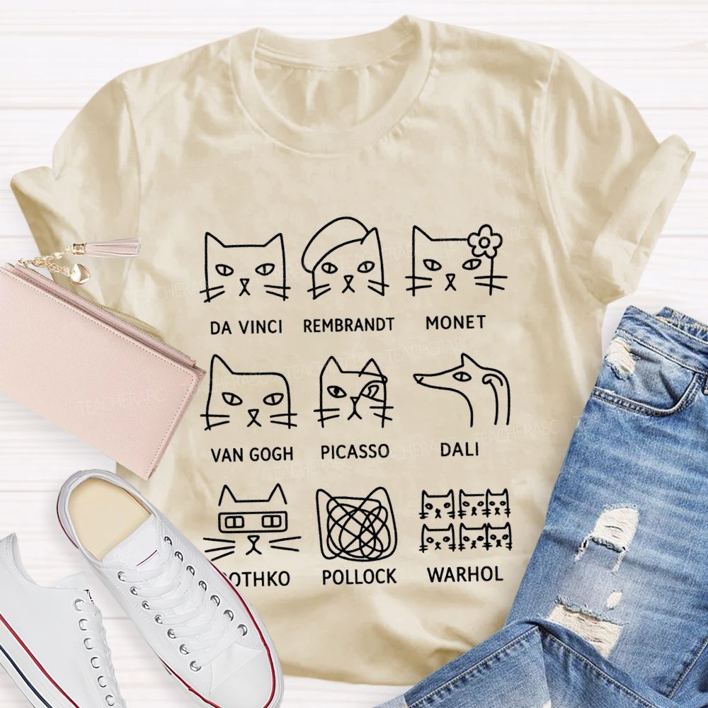 Artist Cat Teacher T-shirt