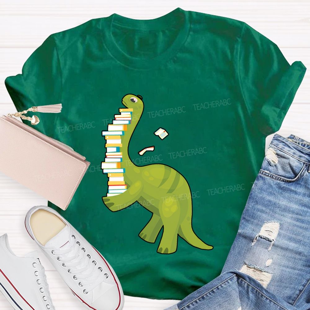Book Dinosaur Heavy Knowledge Teacher T-Shirt