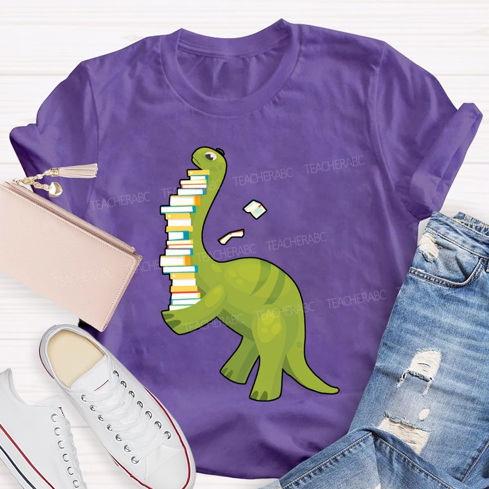 Book Dinosaur Heavy Knowledge Teacher T-Shirt