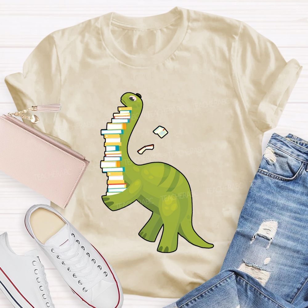 Book Dinosaur Heavy Knowledge Teacher T-Shirt
