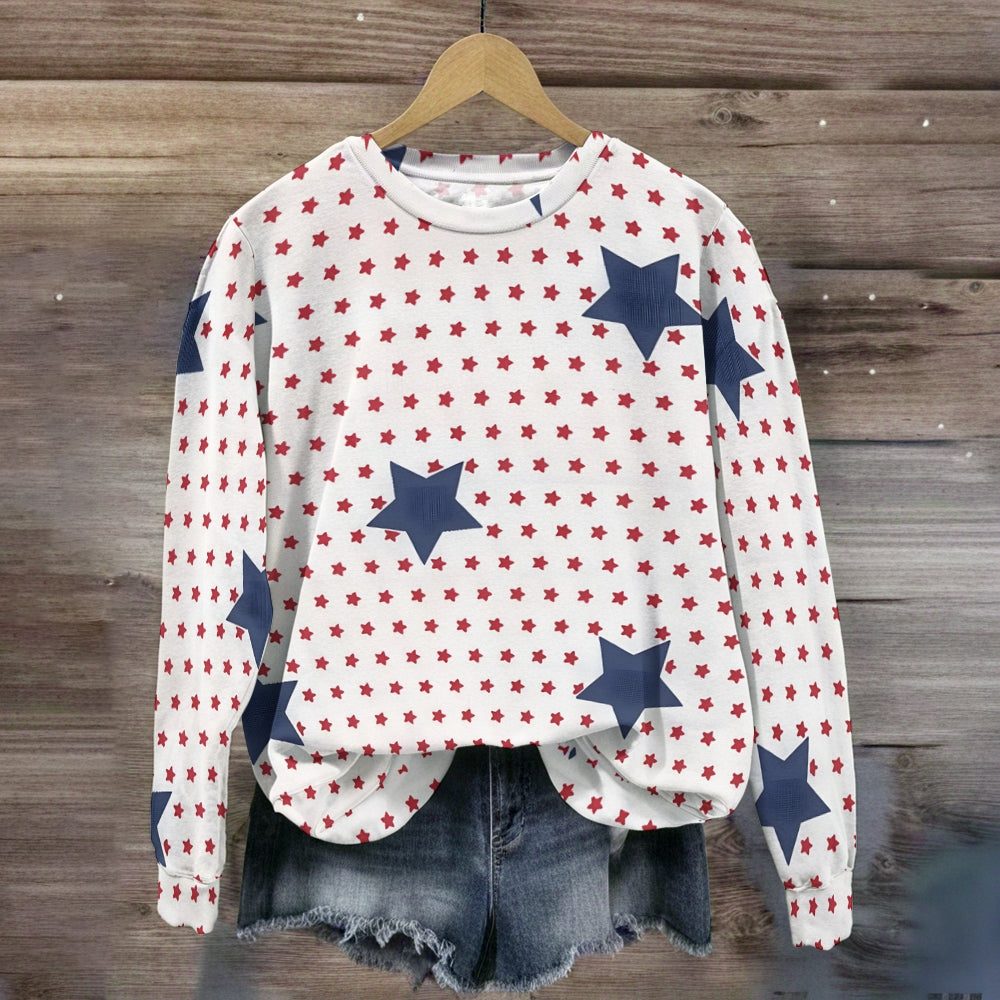 Red Dot And Star Sweatshirt