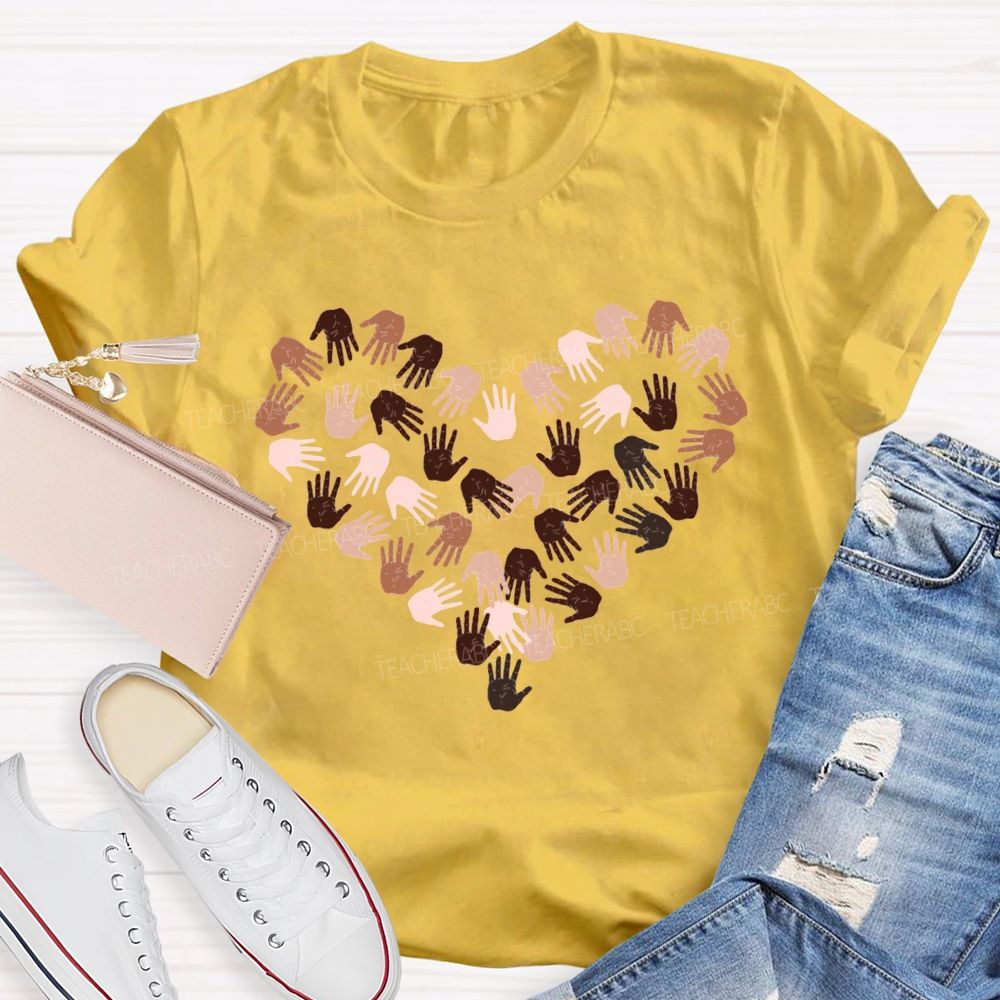 Women'S Rights Women'S History Month Handprint Heart T-shirt