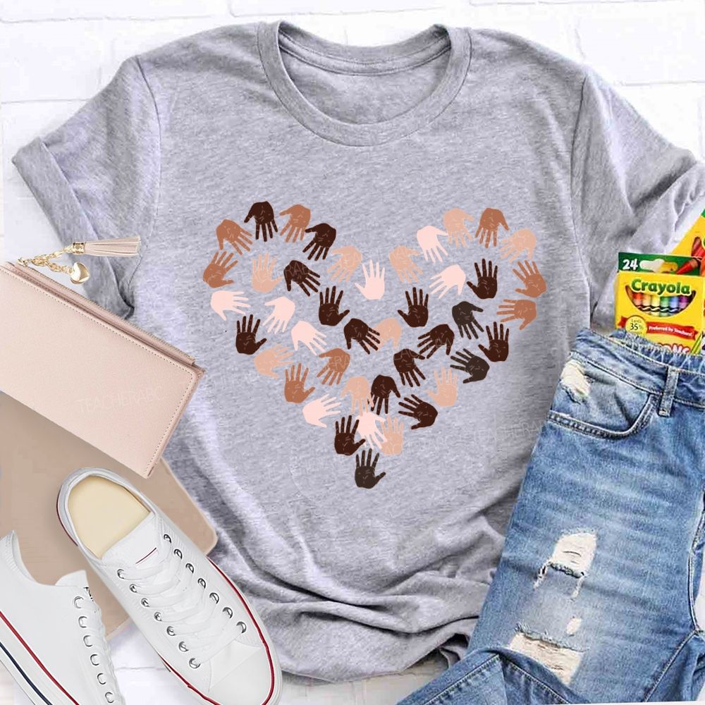 Women'S Rights Women'S History Month Handprint Heart T-shirt