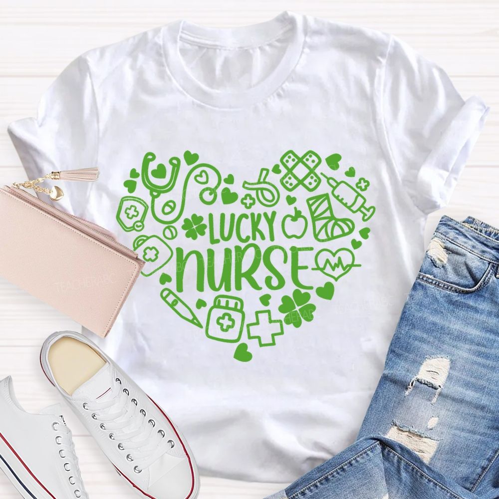 Lucky Nurse Heart Four-Leaf Clover T-shirt