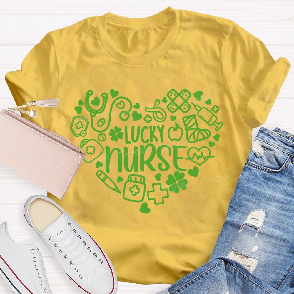 Lucky Nurse Heart Four-Leaf Clover T-shirt