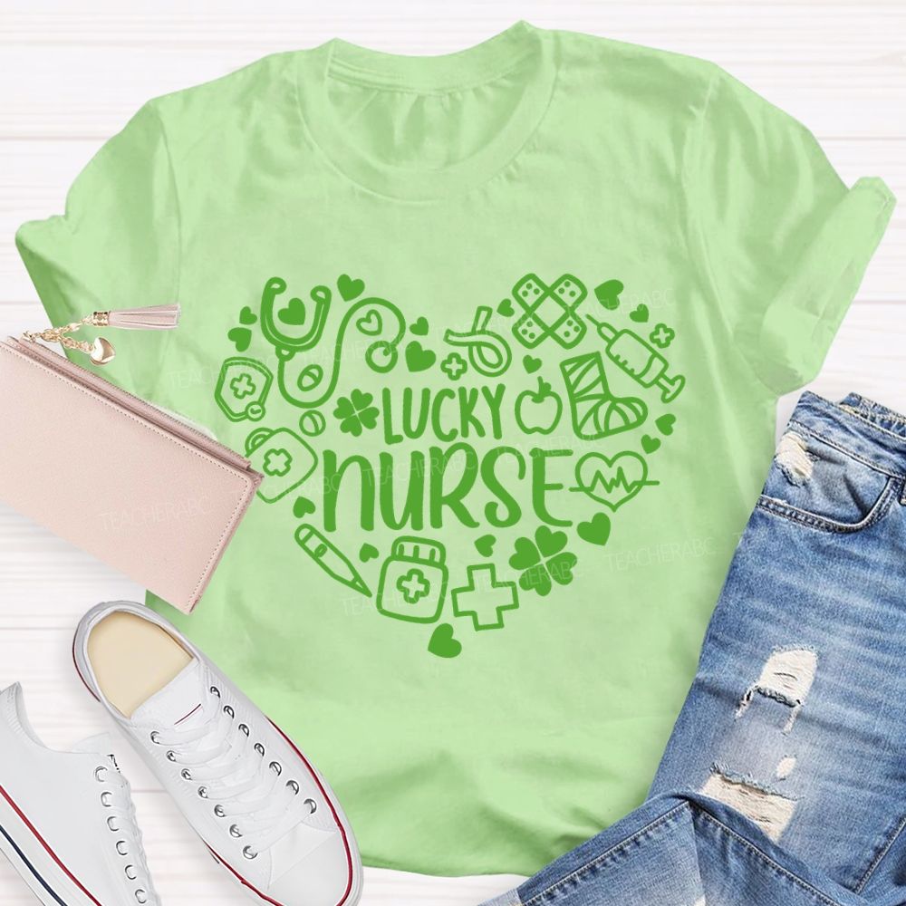 Lucky Nurse Heart Four-Leaf Clover T-shirt