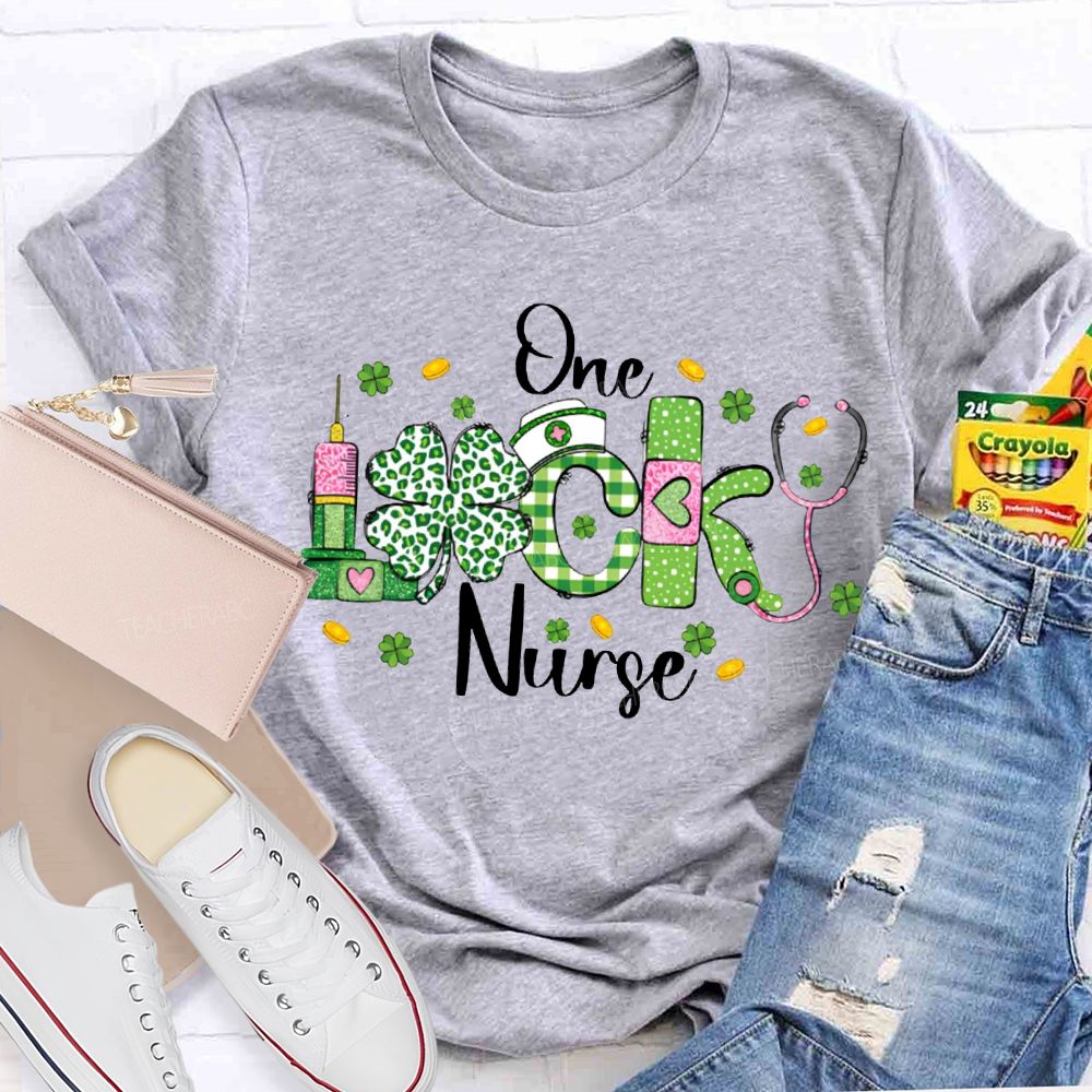 One Lucky Nurse Four-Leaf Clover Print T-shirt