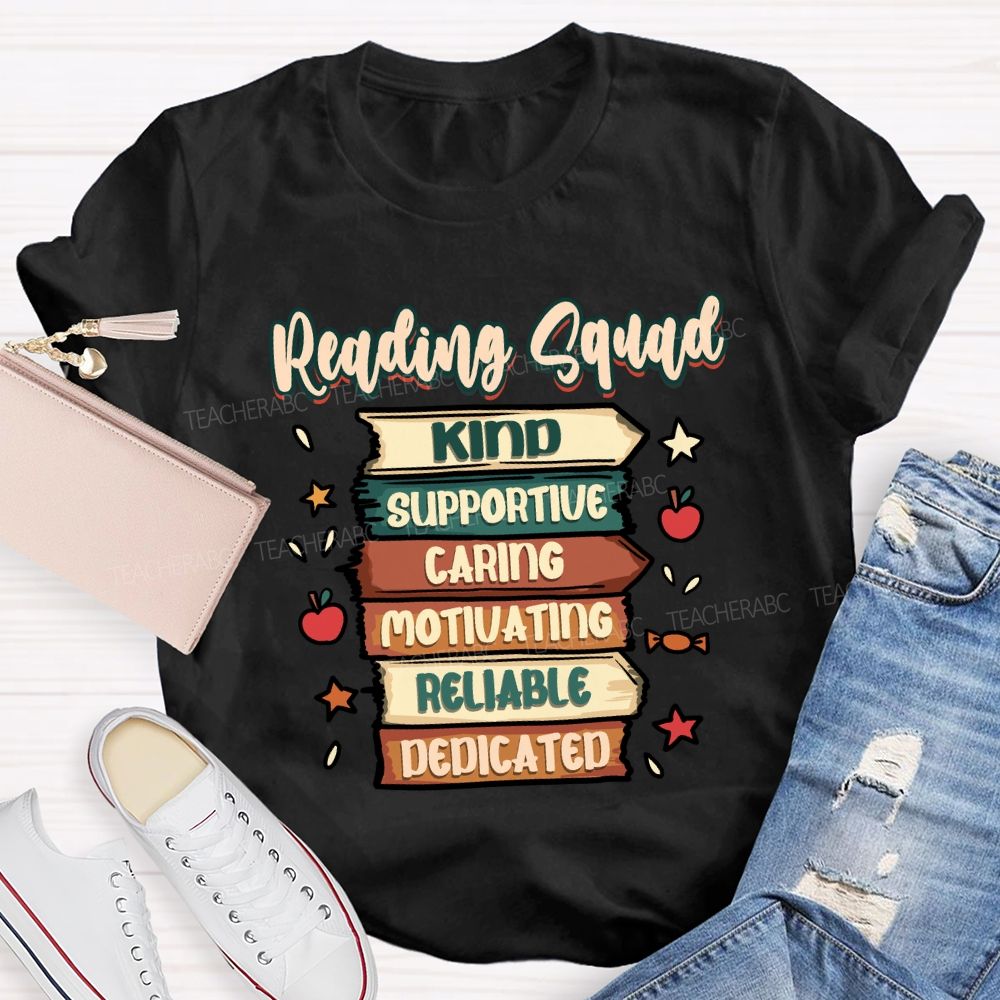 Reading Squad Kind Supportive Teacher T-shirt