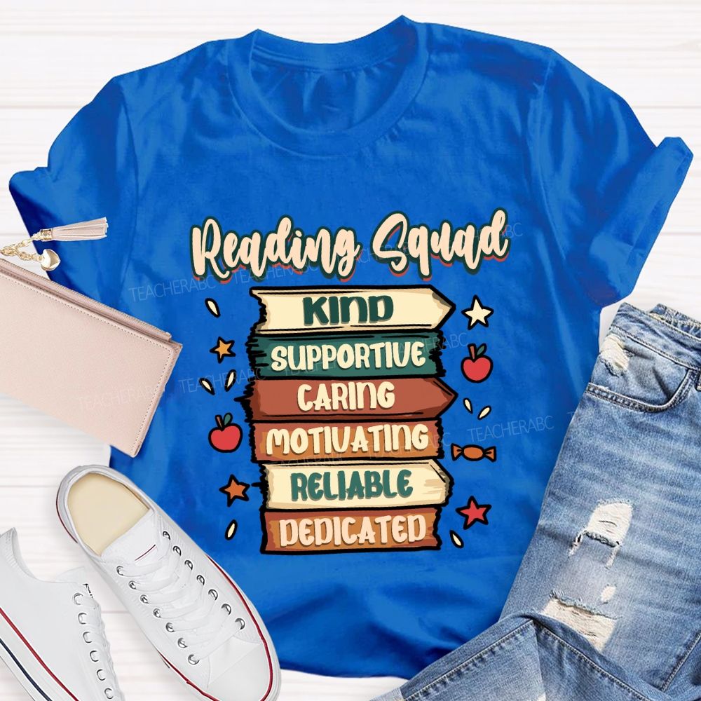 Reading Squad Kind Supportive Teacher T-shirt