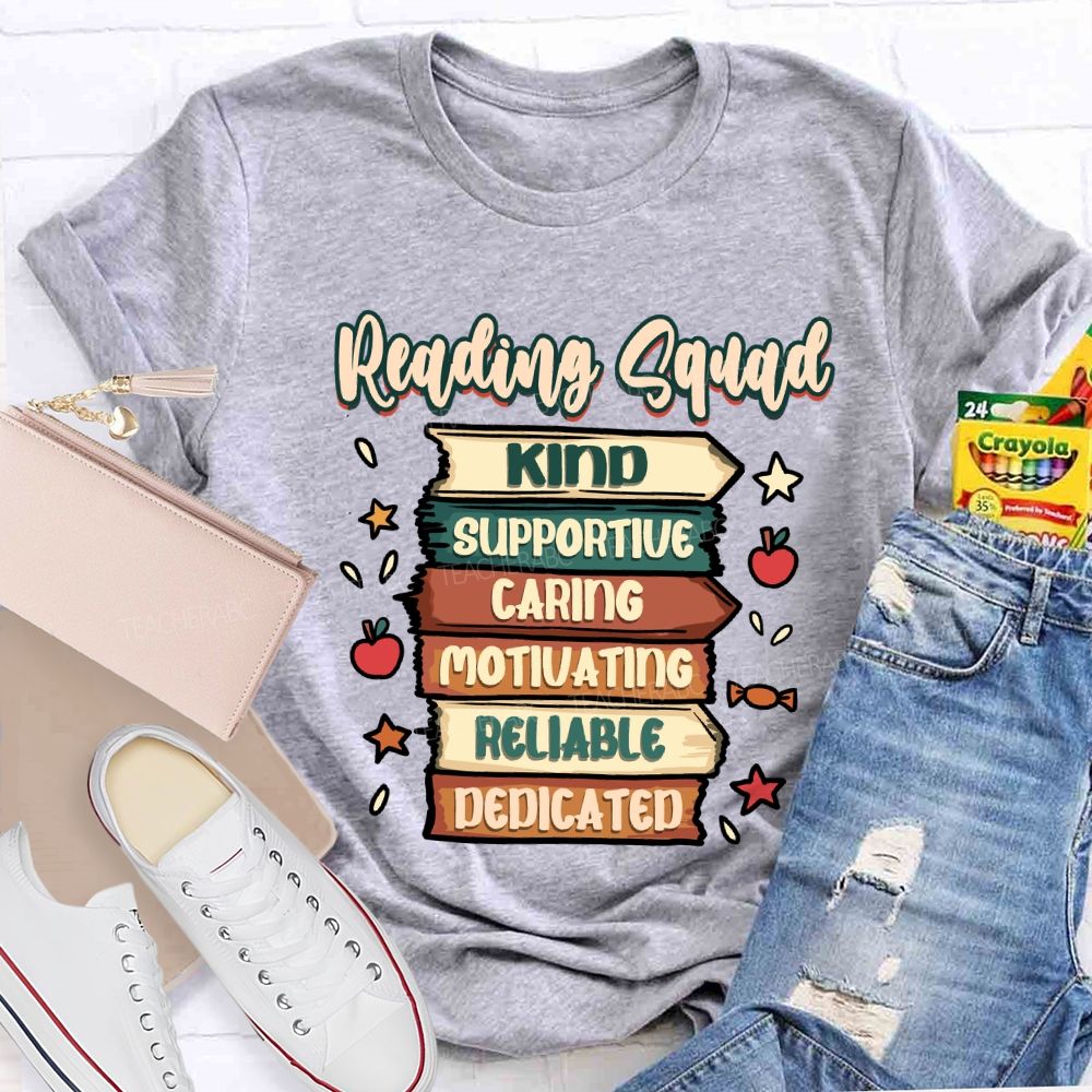 Reading Squad Kind Supportive Teacher T-shirt