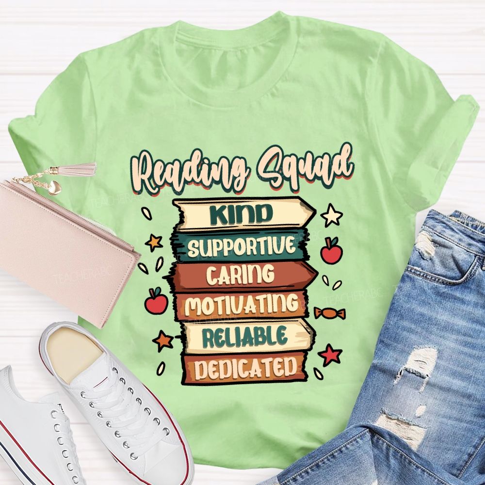 Reading Squad Kind Supportive Teacher T-shirt