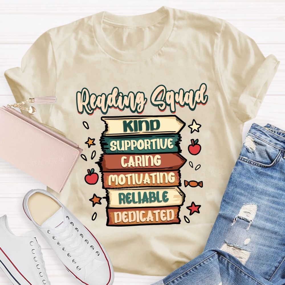 Reading Squad Kind Supportive Teacher T-shirt
