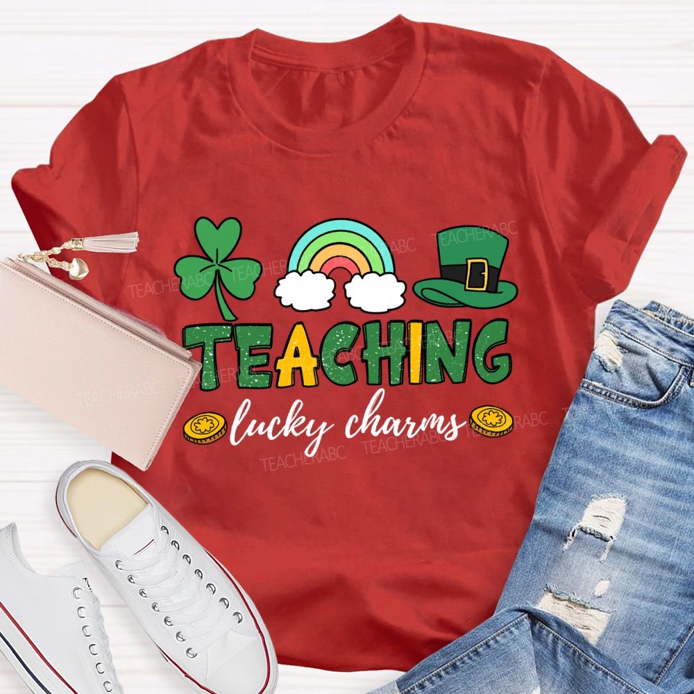 Teaching Lucky Charms Clover Rainbow Teacher T-shirt