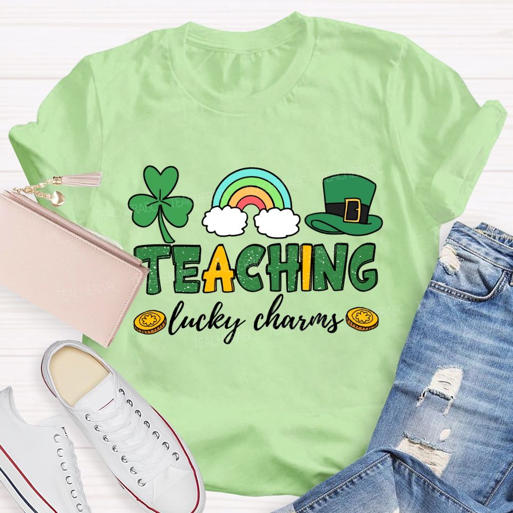Teaching Lucky Charms Clover Rainbow Teacher T-shirt