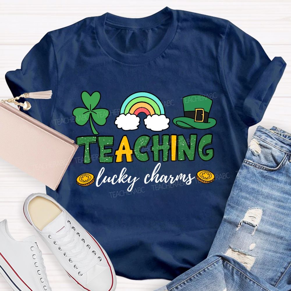 Teaching Lucky Charms Clover Rainbow Teacher T-shirt