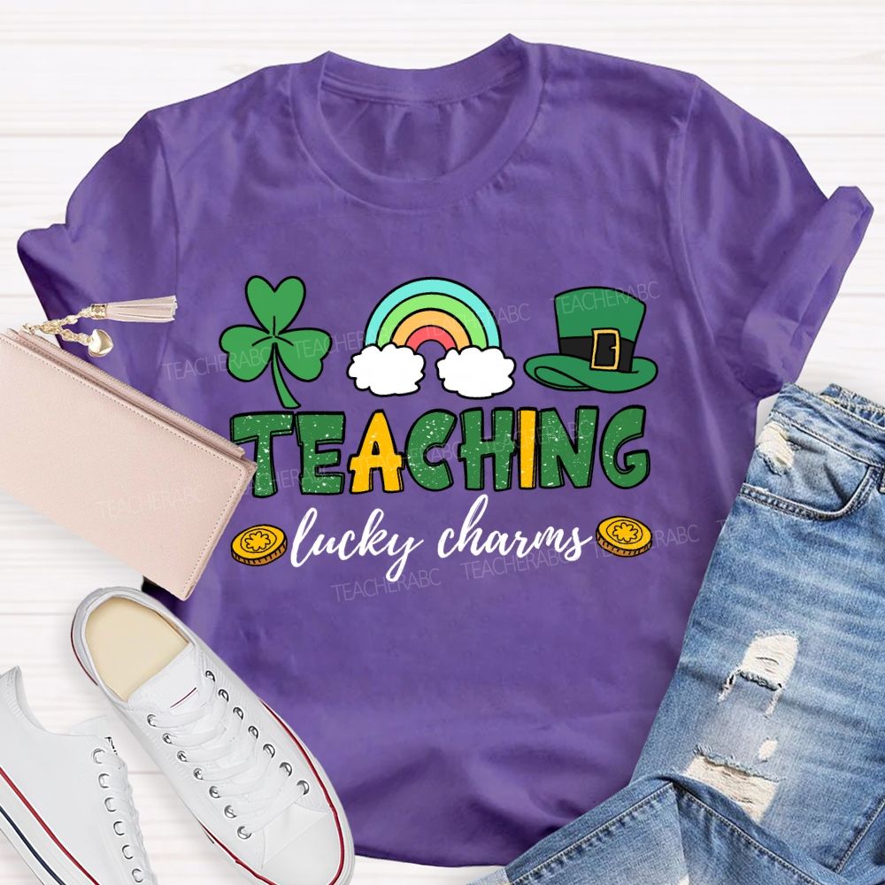 Teaching Lucky Charms Clover Rainbow Teacher T-shirt