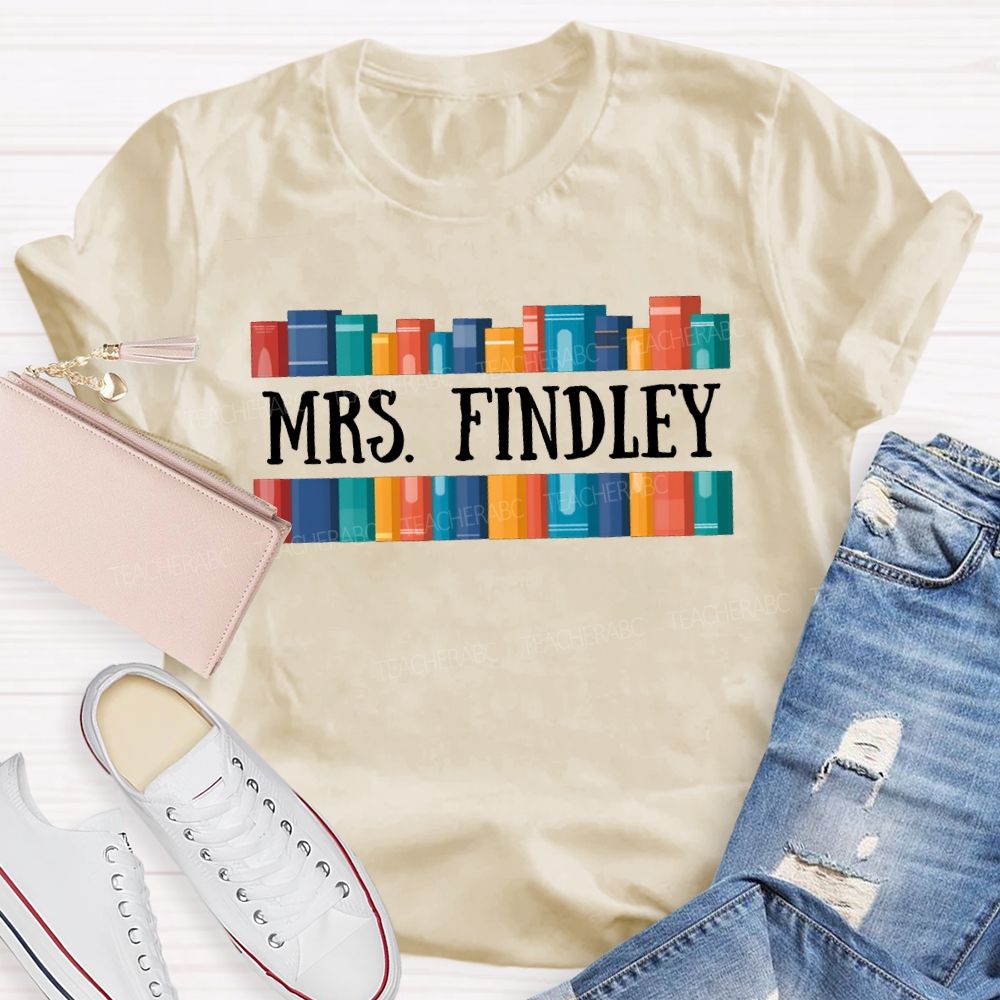 Personalized Name Colorful Books Make Reading Enjoyable Teacher T-shirt