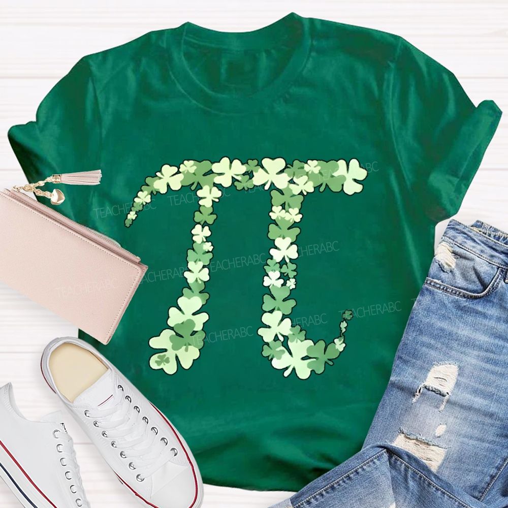 Lucky Clover Pi Math Teacher T-shirt