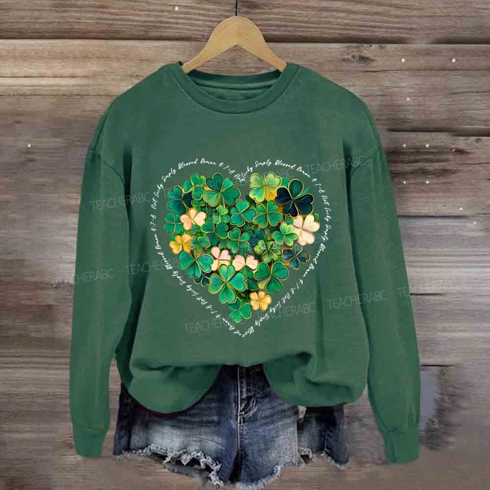 Lucky Clover Print Sweatshirt