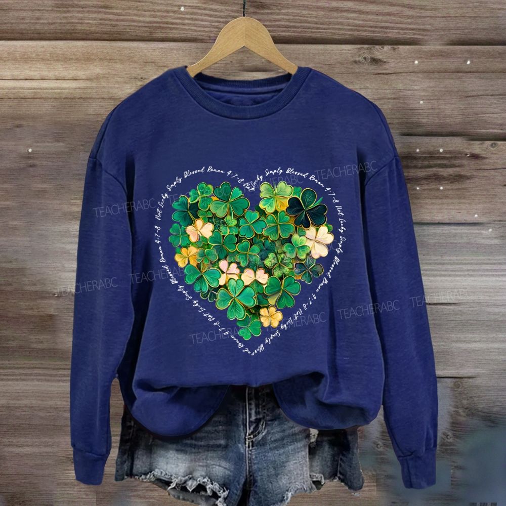 Lucky Clover Print Sweatshirt