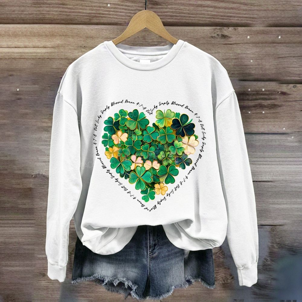 Lucky Clover Print Sweatshirt