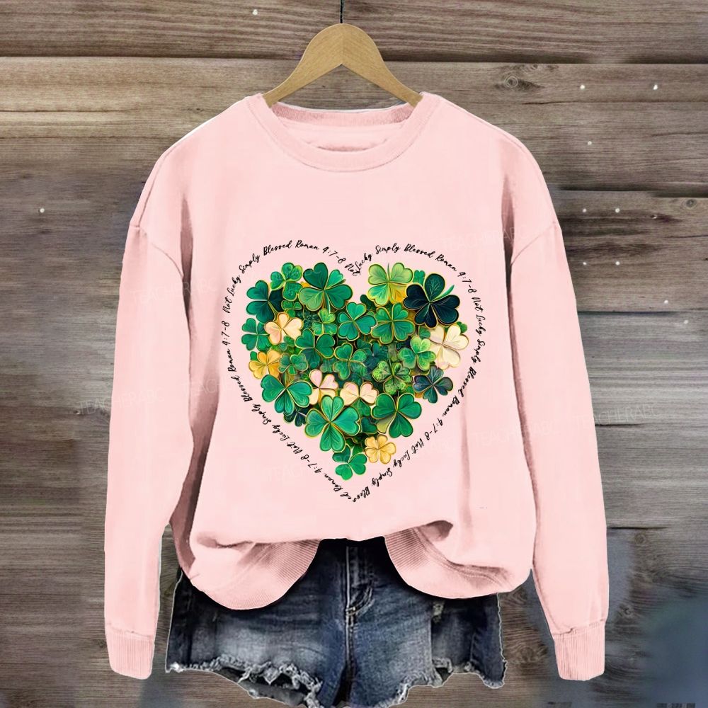 Lucky Clover Print Sweatshirt